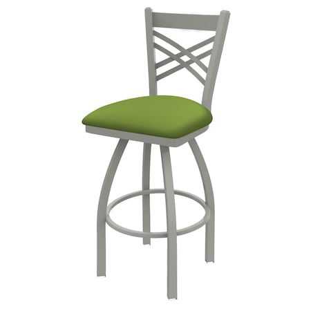 Holland Bar Stool Co 30" Swivel Bar Stool, Nickel Finish, Canter Kiwi Green Seat 82030AN009